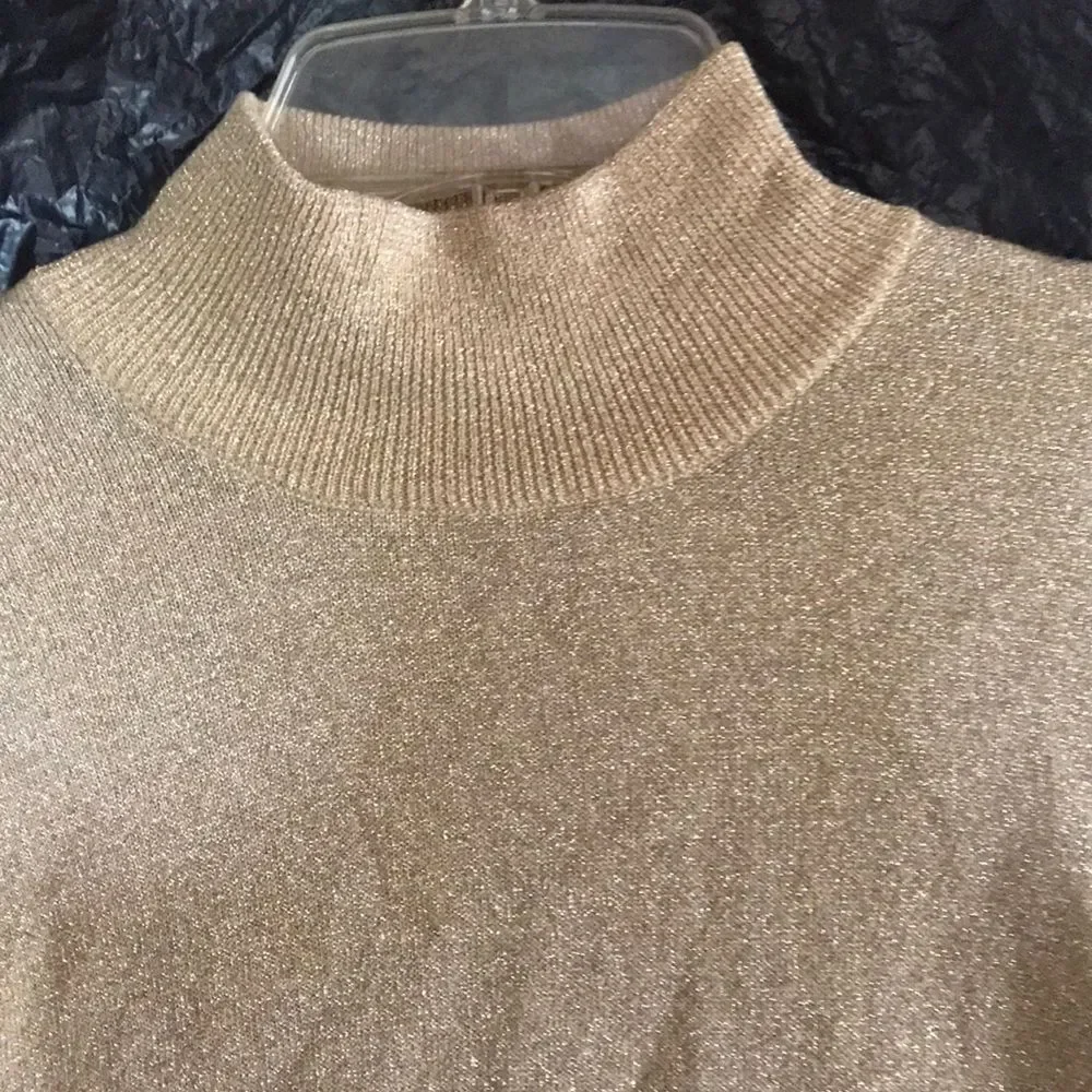 Throw Costa Spa Gold Glitter Turtleneck Tunic S